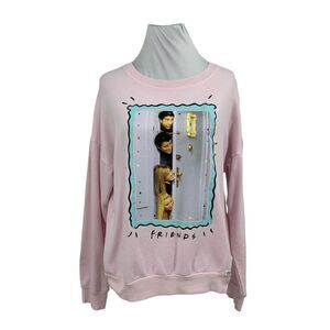 Friends Sweatshirt Womens M Medium Fleece Lined Long Sleeve Sleep Pullover